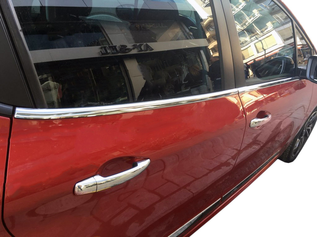 Молдинг скла (4 шт, нерж) для Peugeot 208 2012-2019 рр, фото 1