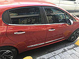 Молдинг скла (4 шт, нерж) для Peugeot 208 2012-2019 рр, фото 2