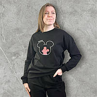 Світшот жіночий трикотаж чорний one size (46-50)(р) Арт.578 black (Китай)