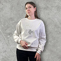 Світшот жіночий трикотаж білий one size (46-50)(р) Арт.578 white (Китай)