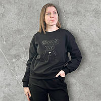 Світшот жіночий трикотаж чорний one size (46-50)(р) Арт.599 black (Китай)
