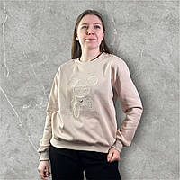 Світшот жіночий трикотаж бежевий one size (46-50)(р) Арт.599 beige (Китай)