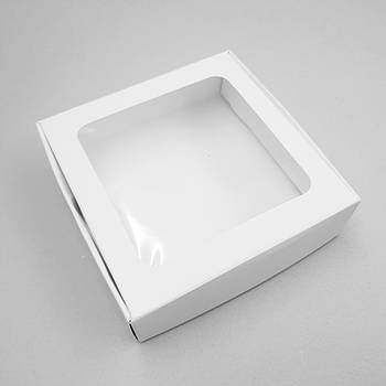 Коробка для печива та цукерок із віконцем 12х12х3.5 см