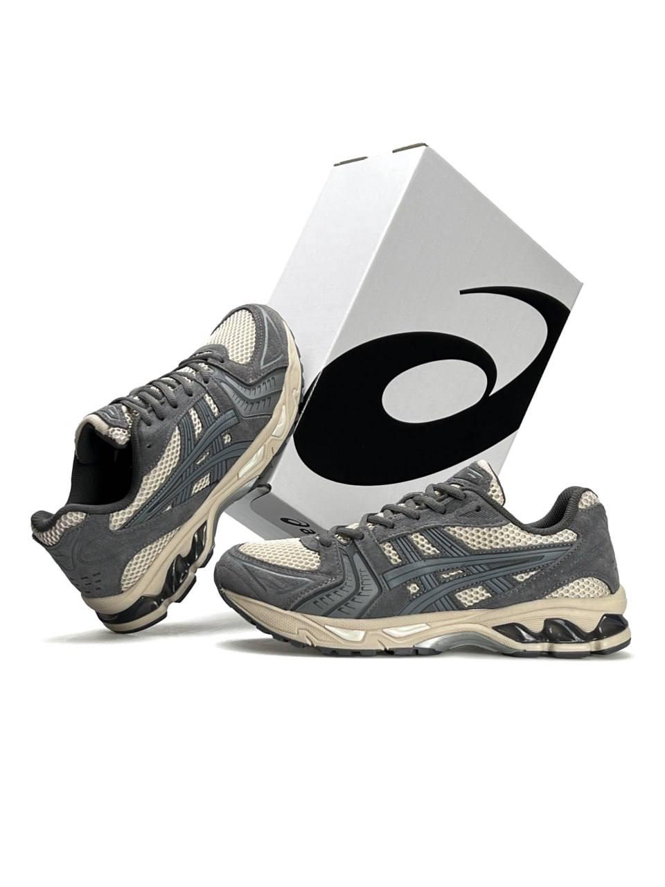 Чоловічі кросівки ASICS Gel-Kahana 14 Grey Beige, чоловічі кеди Асикс шкіра замша текстиль сірі. Чоловіче взуття