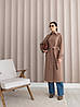 Якісне зимове жіноче кашемірове пальто бежевого кольору з патами 40;42;44;46;48;50,52, фото 10
