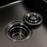 Кухонна мийка Valeso Handmade 60х50 PVD чорна 3.0/0.8 6050, фото 6