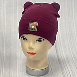 М 89534. Шапка подвійна з відворотом і вушками для хлопчика "MY HUNNY BEAR, 2-5 років, різні кольори, фото 8