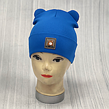 М 89534. Шапка подвійна з відворотом і вушками для хлопчика "MY HUNNY BEAR, 2-5 років, різні кольори, фото 11