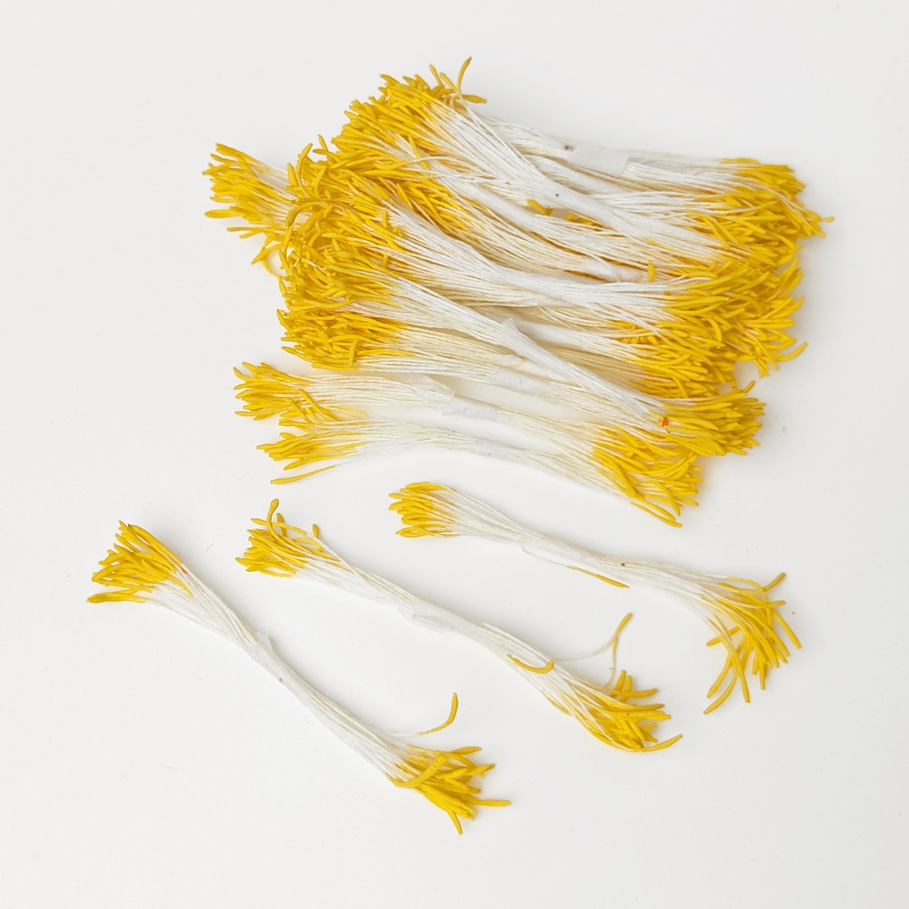 Тичинки подовжені, 23-25 ниток, 1х12 мм, ЖОВТІ, Китай, фото 1