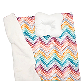 Плед і подушка набір Twins 4D прінт велюр, Зігзаг, фото 2