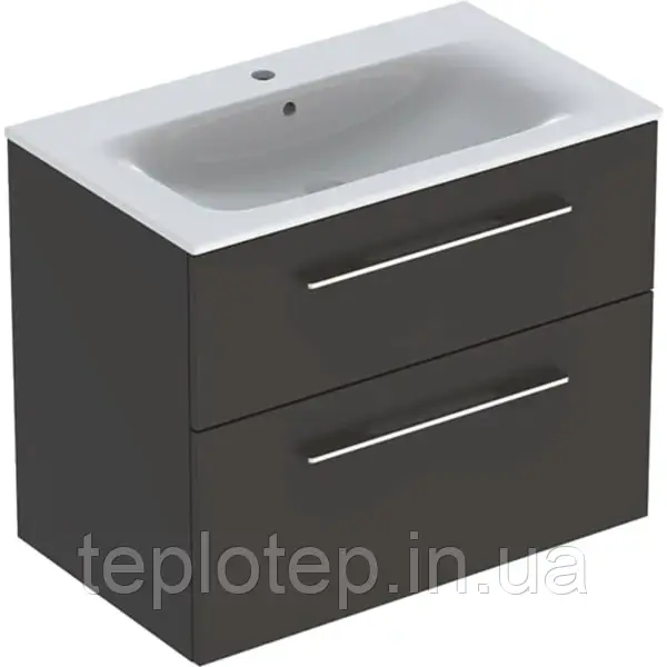 Шафка з умивальником 80 Selnova Square Slim rim Anthracite 501.241.00.1 Geberit