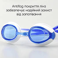 Дитячі окуляри для плавання Renvo Vishu JR Anti-fog білий, синій OSFM (1SG110-0304), фото 4