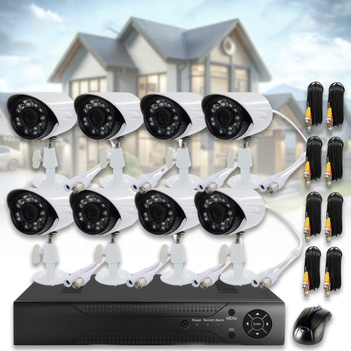 Комплект аналогового відеоспостереження на 8 камери з реєстратором та мишкою HX-A01X7L8-BT1, фото 1