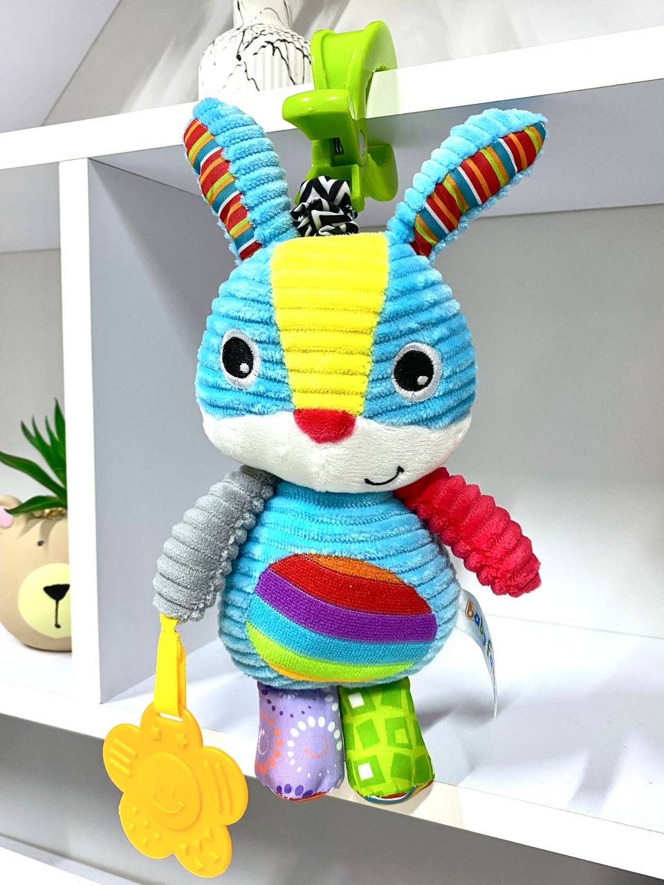 М'яка музична іграшка-підвіска BF2431-3-4 Зайченя, фото 1