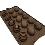 Силіконова форма для цукерок Яєчки асорті — 15 шт., фото 2