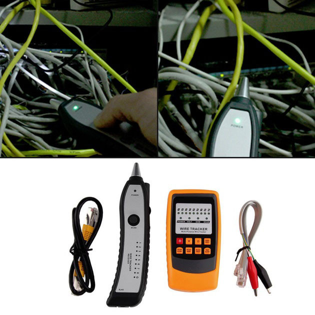 Кабельний LAN тестер з роз'ємами RJ-11 та RJ-45 для пошуку проводів GM-60
