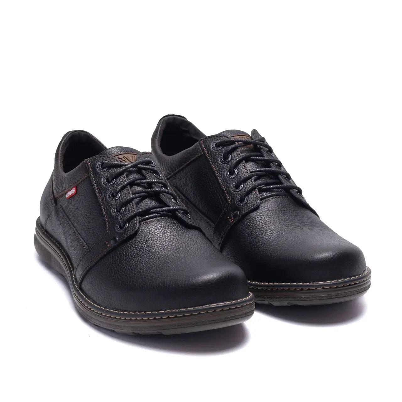 Чоловічі шкіряні туфлі на шнурівці Levis Black (10 кор) Чорні, весна/осінь