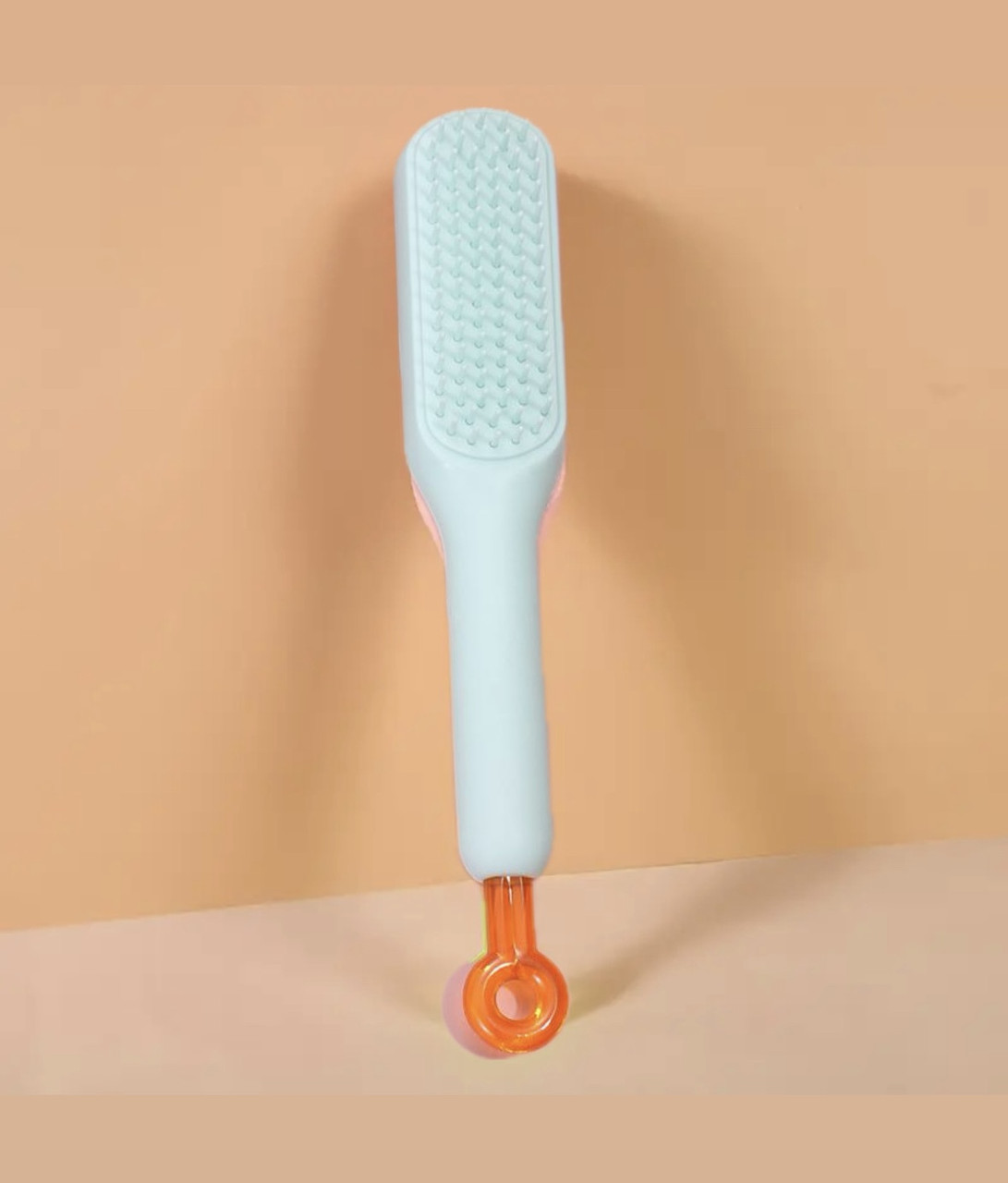 Самоочисний масажний гребінець для волосся в пакеті із зубцями підвищеної жорсткості, м'ятний, фото 1