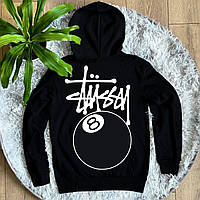 Худі stussy 8 ball | трикотажна чорна толстовка