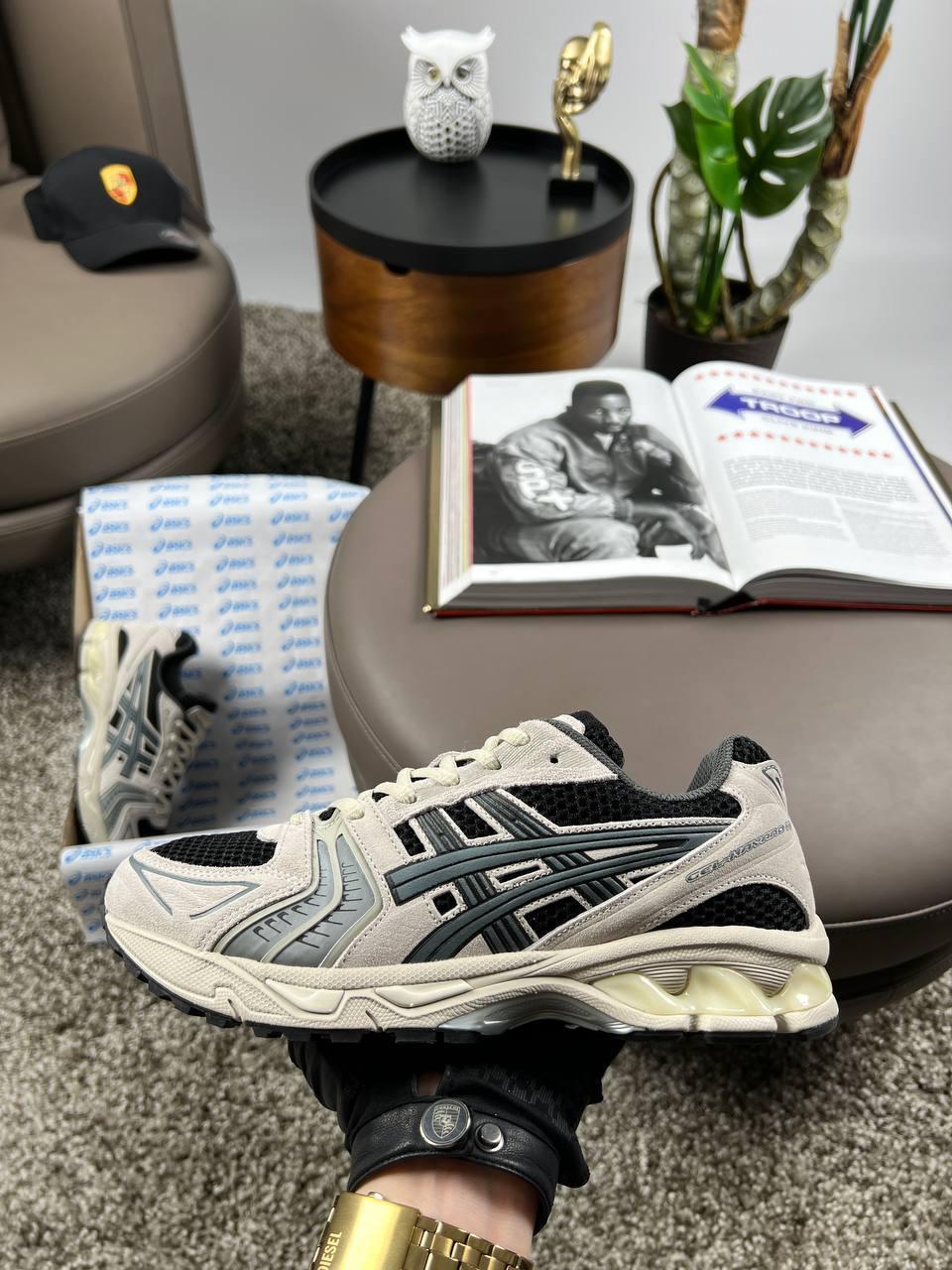 Чоловічі кросівки ASICS Gel-Kahana 14 Light Grey Black, кеди Асикс шкіра замша текстиль сірі. Чоловіче взуття