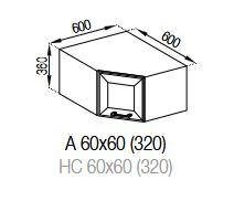 Кухня Марго верхня кутова секція А 60*60 корпус ДСП фасад МДФ плівковий (Світ Меблів ТМ)