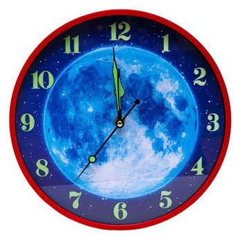 Годинник настінний №-146 на батарейках, матеріал пластик, розмір 30 см, червоний