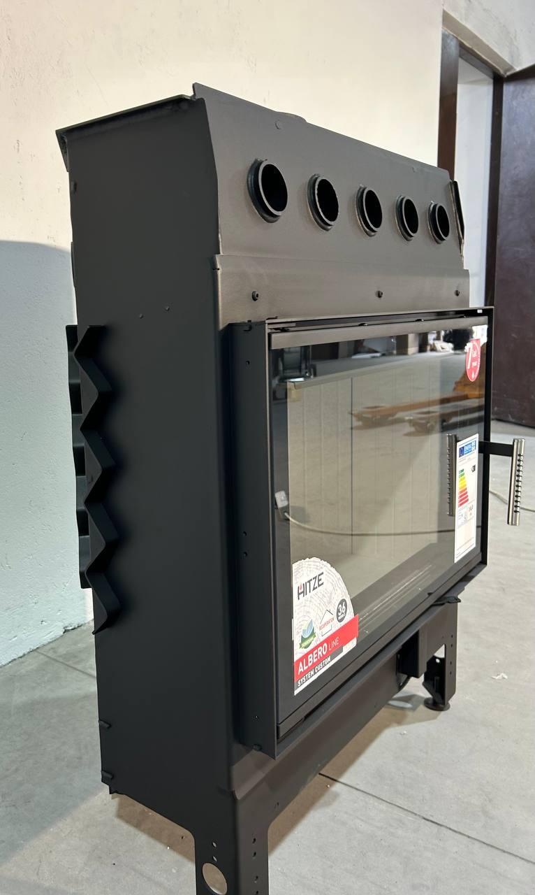 Сталева дров'яна камінна топка зі склом для опалення будинку, дачі Hitze ALBERO AL14S.H