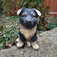 Садова фігура Цуценя вівчарки, світло-кольорове, садові статуетки, садові фігури з полістоуну