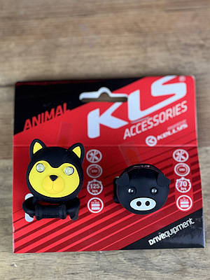 Фонарик на велосипед ліхтарик фара KLS Animal набір чорний