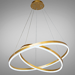 Підвісна Led люстра на 2 кола Diasha 100W до 20 кв.м колір Золотистий D8174-800+600G