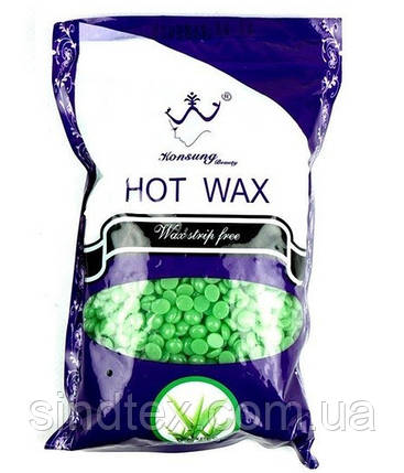 Гарячий віск у гранулах для депіляції Hot Wax Зелений чай, 300г, фото 1