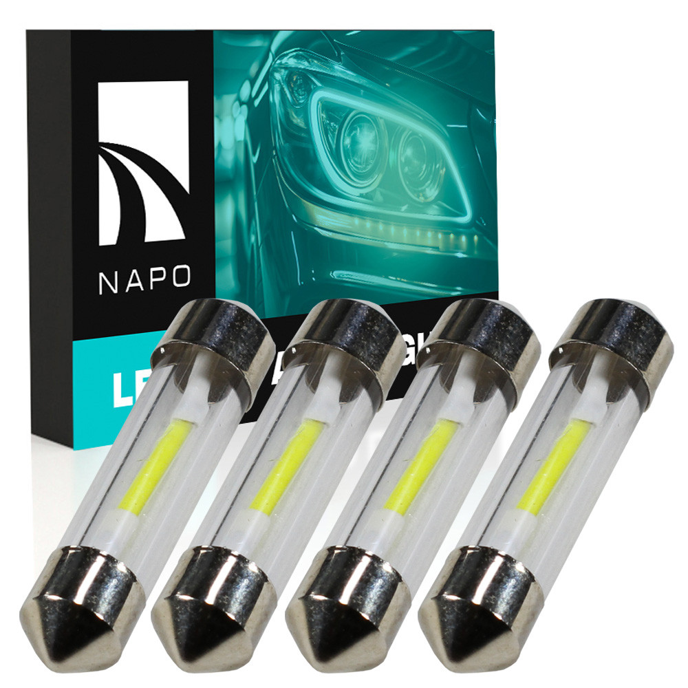 Комплект світлодіодних ламп NAPO LED SJ-COB-A 39mm C5W C10W колір світіння білий 4 шт, фото 1