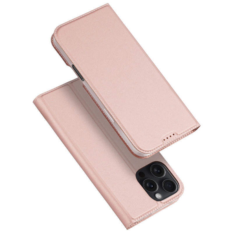 Чохол-книжка Dux Ducis з кишенею для візиток для iPhone 16 Pro Rose Gold, фото 1