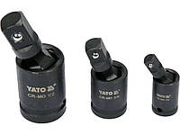 Подовжувачі кардані ударні YATO: квадрати- 1/2", 3/8", 1/4", 3 шт YT-10643