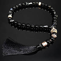 Четки Золотая Корона из натурального камня Черный Агат