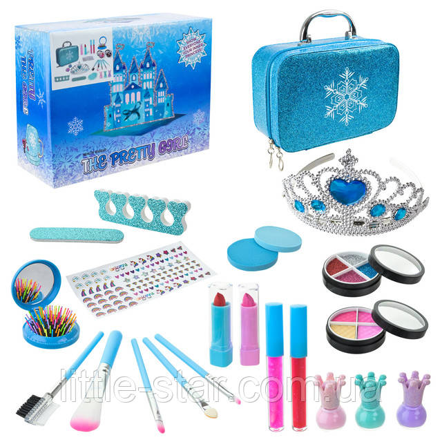 Набор детской косметики Фроузен в сумочке, корона, лаки, помады