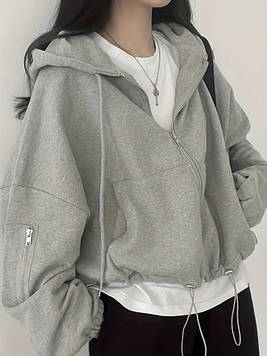 Молодіжна кофта жіноча на замку з капюшоном