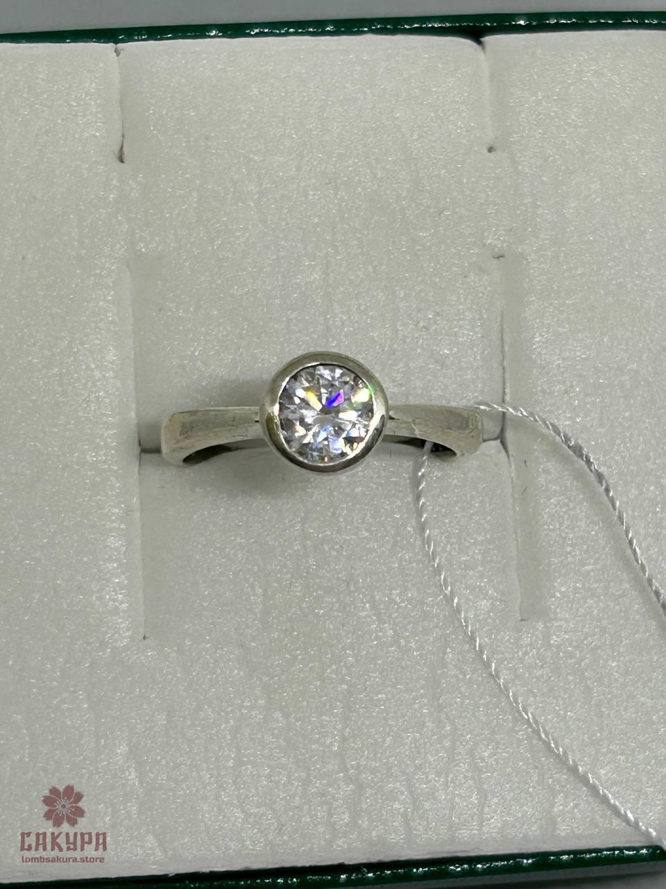 Срібна Каблучка зі вставкою цирконій, фото 1