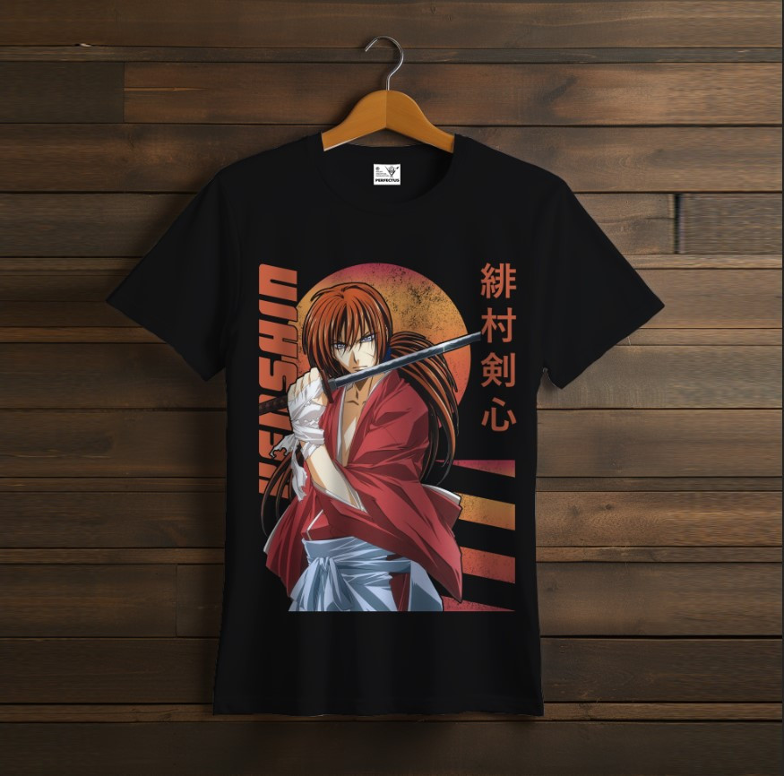 Футболка унісекс з принтом "Samurai X Rurouni Kenshin, блукач, кеншин, самурай, аніме, персонажі, Kenshin Himura, хімура 1"