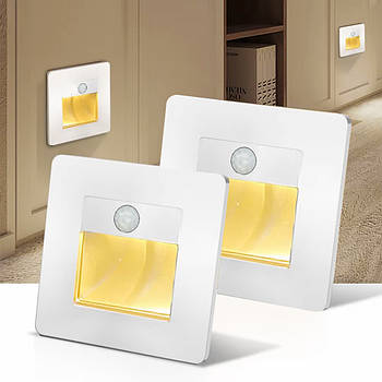 Набір 2шт Вбудований світильник з датчиком руху, від мережі, HA-109 / LED світильник для сходів