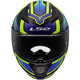 Мотошолом LS2 FF353 Rapid II Flitz Yellow Fluo Blue, фото 2