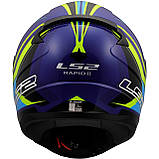 Мотошолом LS2 FF353 Rapid II Flitz Yellow Fluo Blue, фото 4