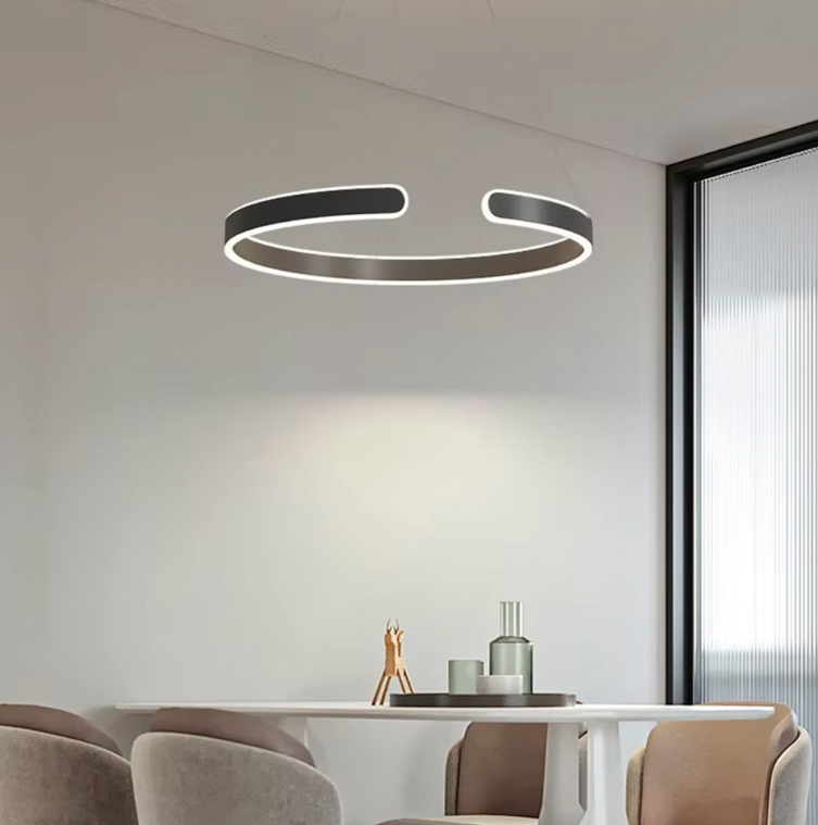 Підвісна люстра у чорному корпусі діаметром 60 см 311C-600 BK, фото 1