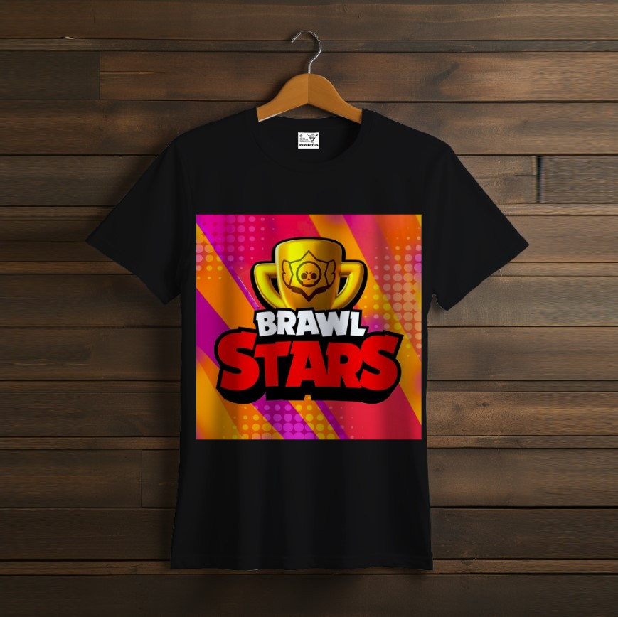 Футболка унісекс "Бравл Старс кубок логотип Brawl Stars Відеогра Чорна"