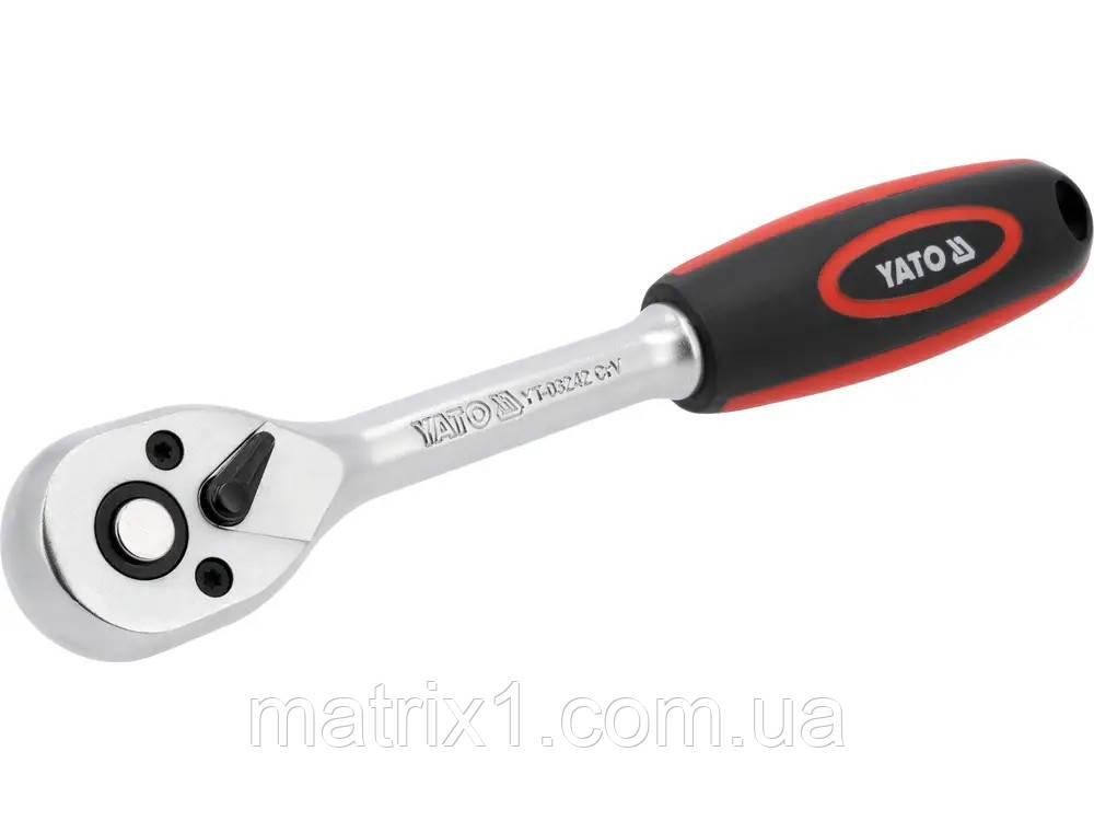 Трещотка квадрат 3/8», L= 210 мм, 90Т YATO  YT-03242