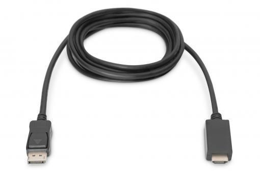 Кабель DIGITUS DisplayPort > HDMI (M/M), 2м, чорний, фото 1