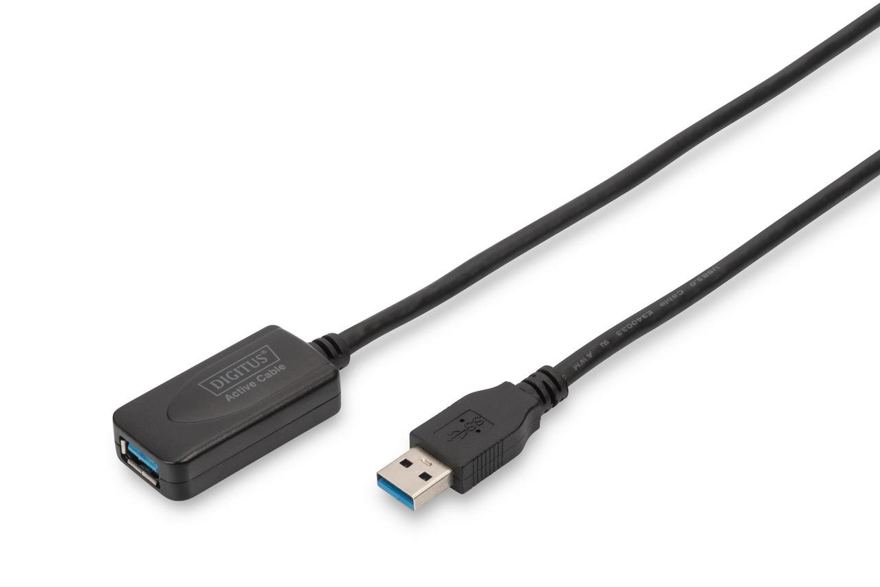 Подовжувач DIGITUS USB 3.0 Active Cable, A/M-A/F, 5м, чорний, фото 1