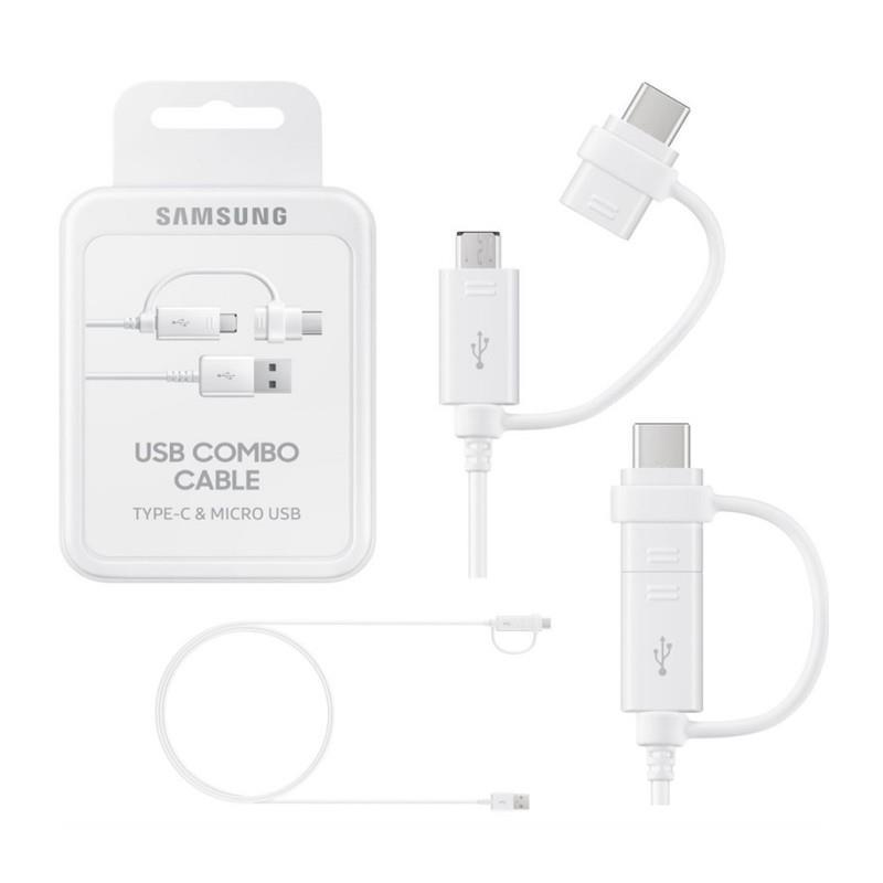 Кабель USB-A > USB-С/microUSB заряджання/синхронізації Samsung 1.5м, Type-C, білий, фото 1