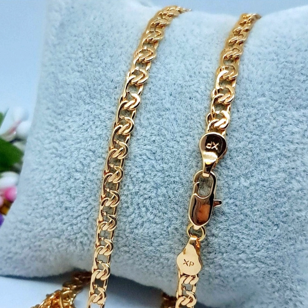 Ланцюжок xuping 5мм 60см медичне золото позолота 18К плетення муза ц782, фото 1