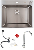 Мийка кухонна VALESO Handmade 60*50 см зі змішувачем і дозатором